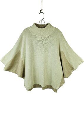Note di Anita Italy Poncho Sweater Merino Wool Viscose Cashmere Colorblock O/S